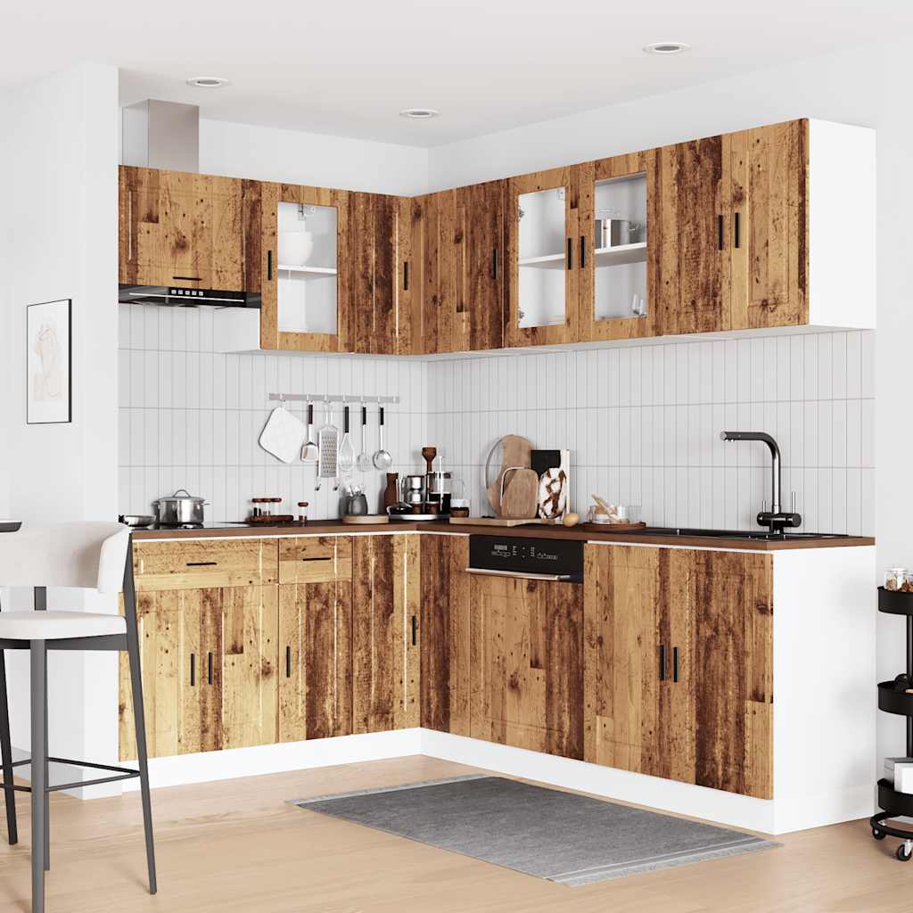 vidaXL 11 Piece Kitchen Cabinet Set Porto Old Wood Engineered Wood