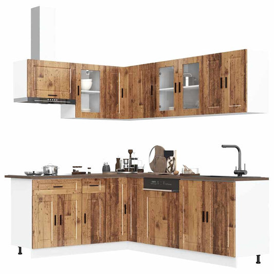 vidaXL 11 Piece Kitchen Cabinet Set Porto Old Wood Engineered Wood