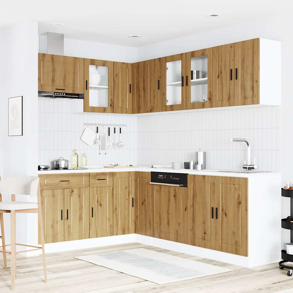 vidaXL 11 Piece Kitchen Cabinet Set Porto Artisan Oak Engineered Wood