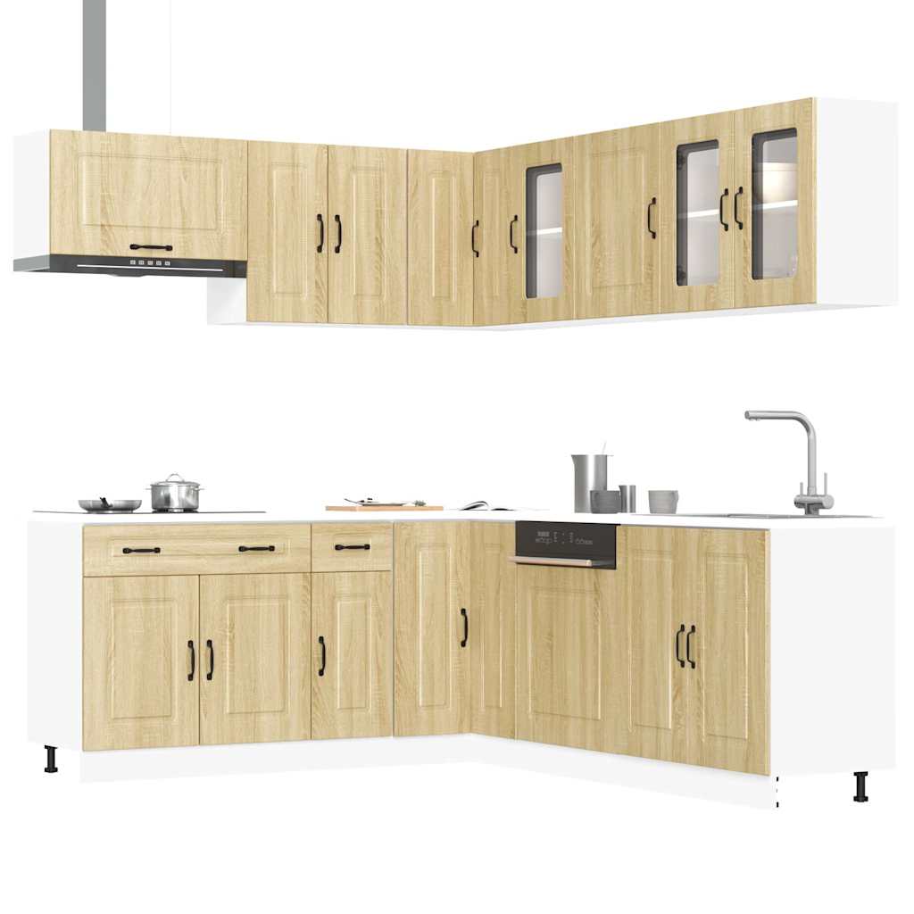 vidaXL 11 Piece Kitchen Cabinet Set Kalmar Sonoma Oak Engineered Wood