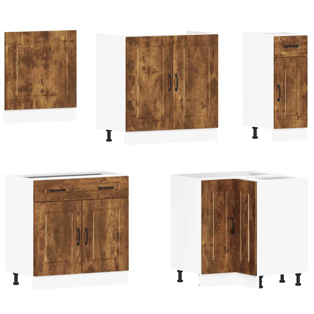 vidaXL 11 Piece Kitchen Cabinet Set Kalmar Smoked Oak Engineered Wood