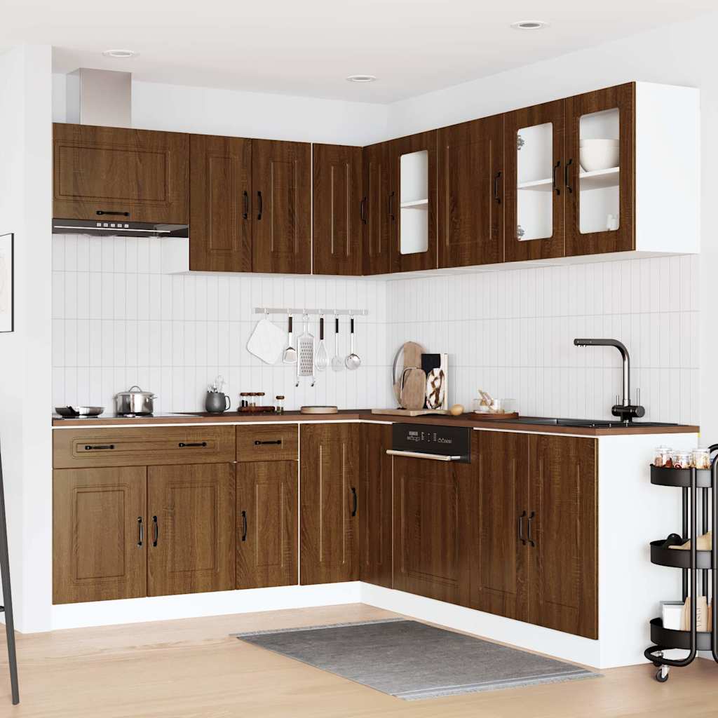 vidaXL 11 Piece Kitchen Cabinet Set Kalmar Brown Oak Engineered Wood