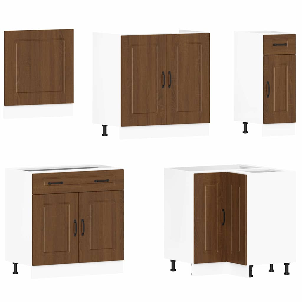 vidaXL 11 Piece Kitchen Cabinet Set Kalmar Brown Oak Engineered Wood