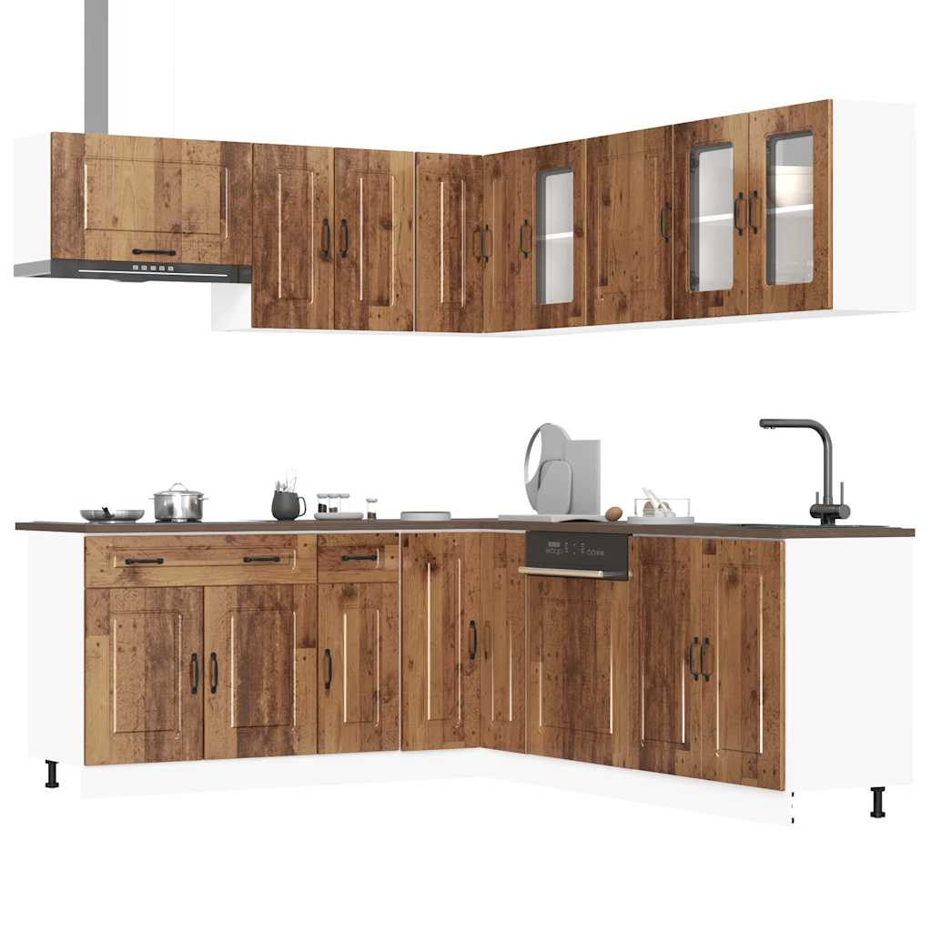 vidaXL 11 Piece Kitchen Cabinet Set Kalmar Old Wood Engineered Wood