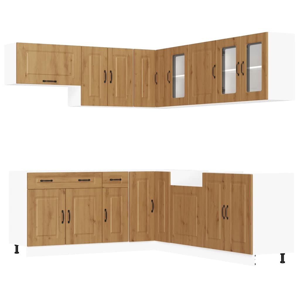 vidaXL 11 Piece Kitchen Cabinet Set Kalmar Artisan Oak Engineered Wood