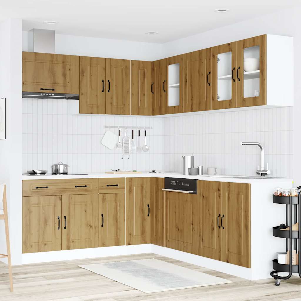 vidaXL 11 Piece Kitchen Cabinet Set Kalmar Artisan Oak Engineered Wood