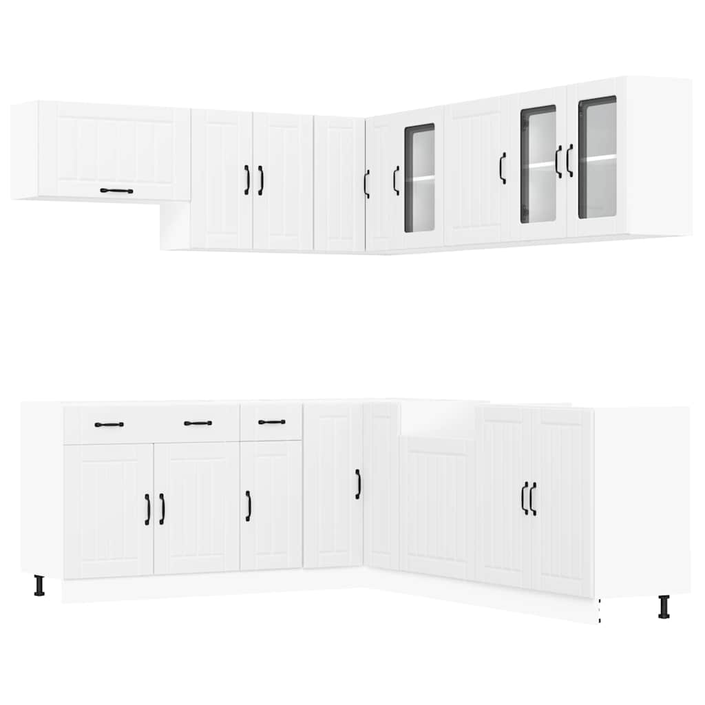 vidaXL 11 Piece Kitchen Cabinet Set Lucca White Engineered Wood