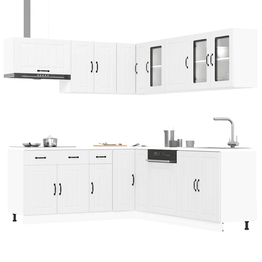 vidaXL 11 Piece Kitchen Cabinet Set Lucca White Engineered Wood