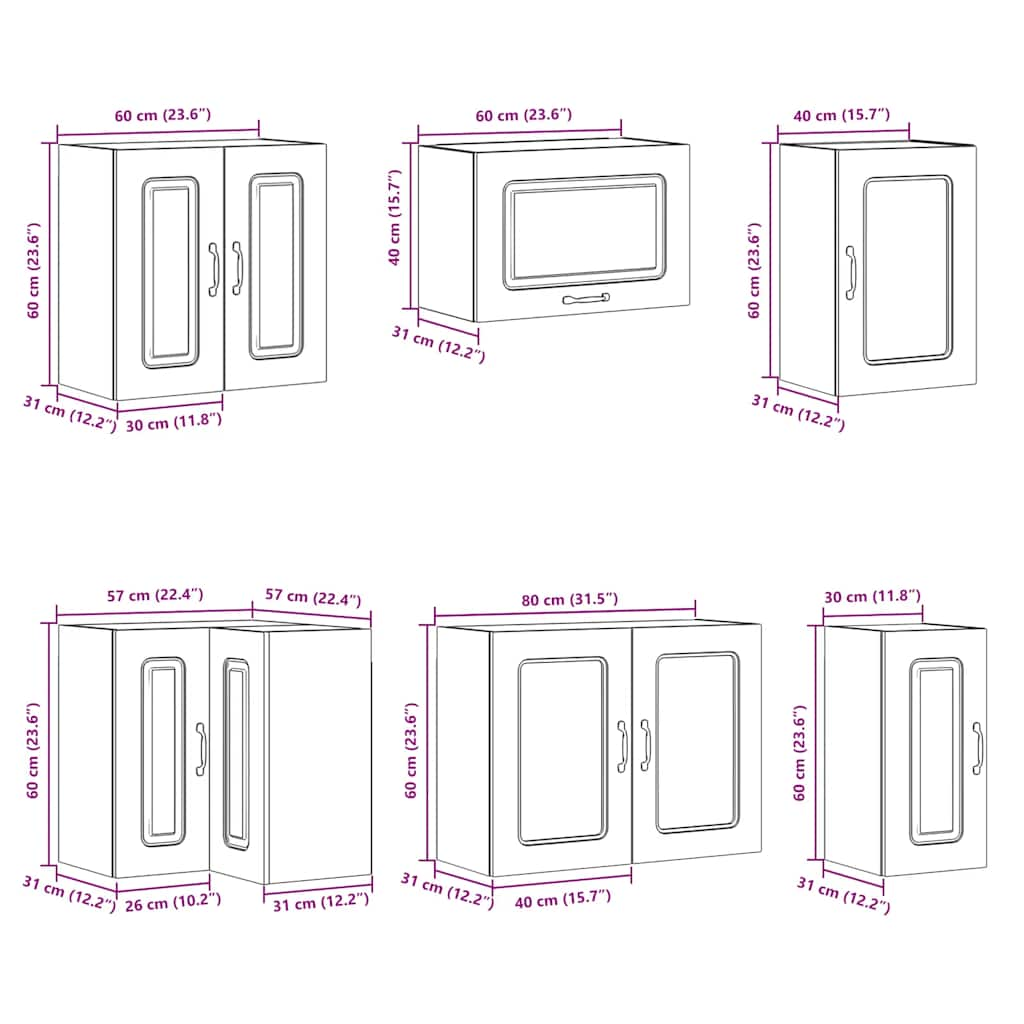 vidaXL 11 Piece Kitchen Cabinet Set Lucca Gloss White Engineered Wood