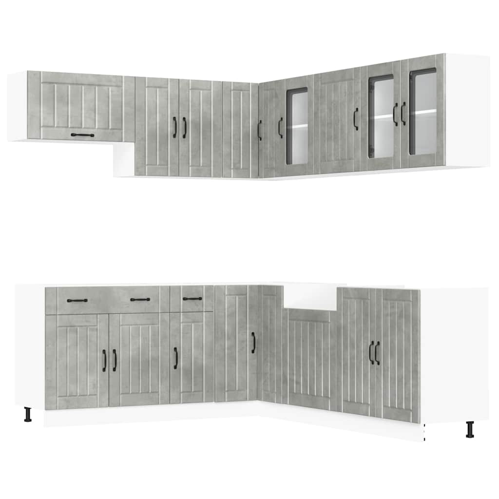 vidaXL 11 Piece Kitchen Cabinet Set Lucca Concrete Grey Engineered Wood