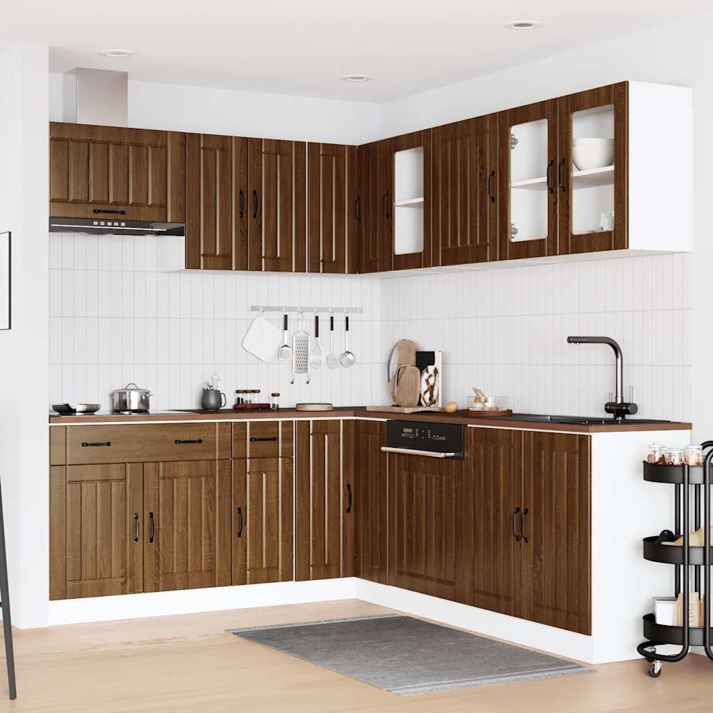 vidaXL 11 Piece Kitchen Cabinet Set Lucca Brown Oak Engineered Wood