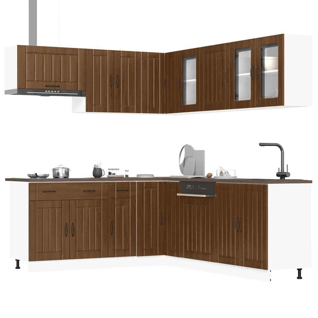 vidaXL 11 Piece Kitchen Cabinet Set Lucca Brown Oak Engineered Wood