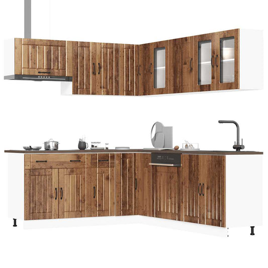 vidaXL 11 Piece Kitchen Cabinet Set Lucca Old Wood Engineered Wood