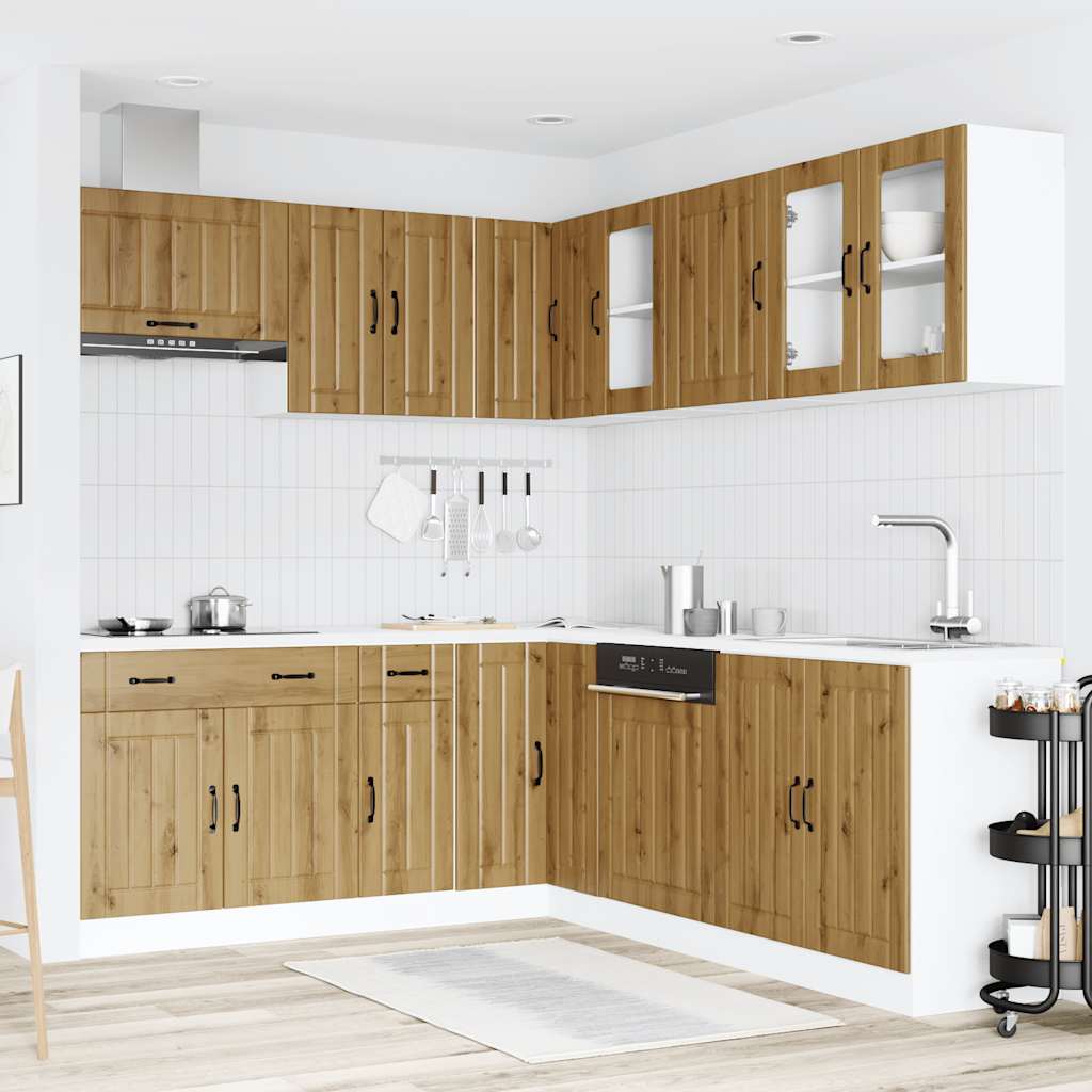 vidaXL 11 Piece Kitchen Cabinet Set Lucca Artisan Oak Engineered Wood