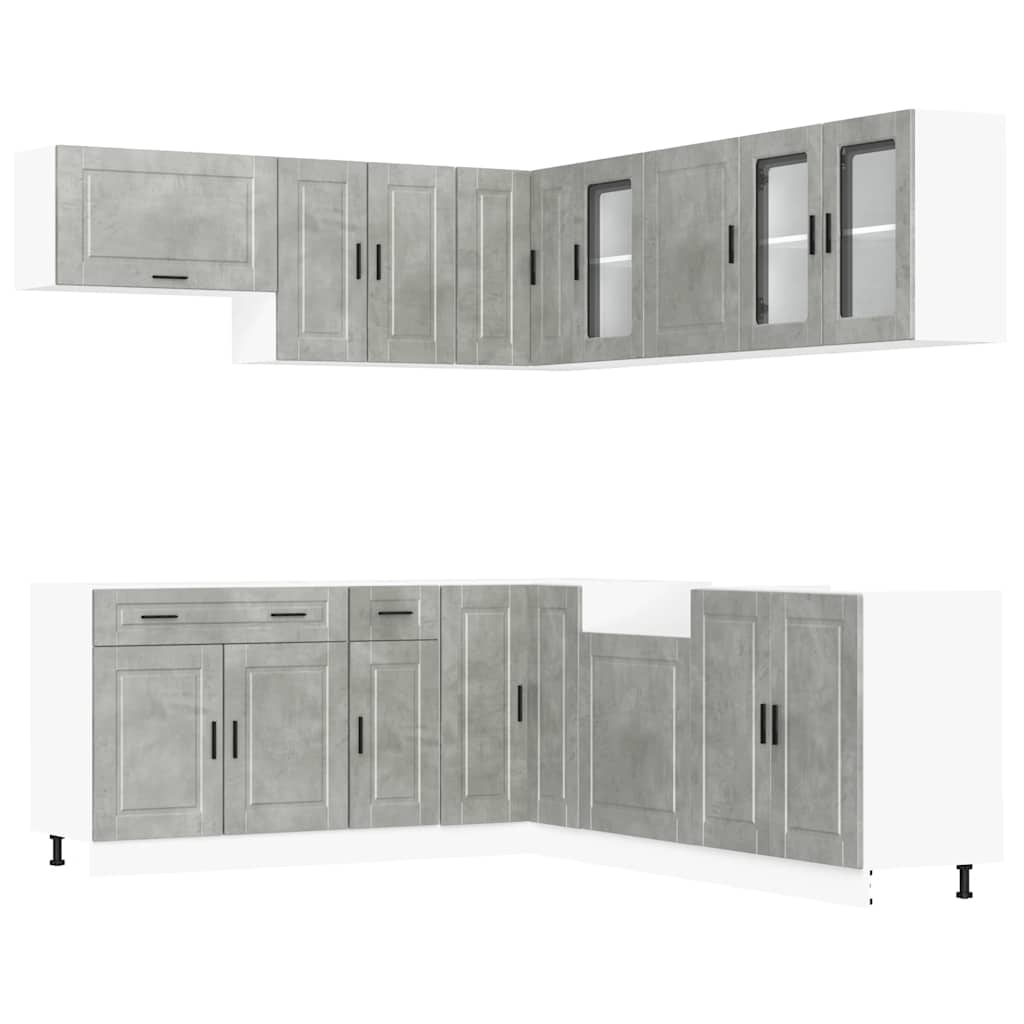 vidaXL 11 Piece Kitchen Cabinet Set Porto Concrete Grey Engineered Wood