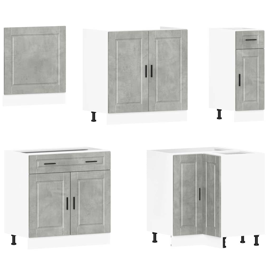 vidaXL 11 Piece Kitchen Cabinet Set Porto Concrete Grey Engineered Wood