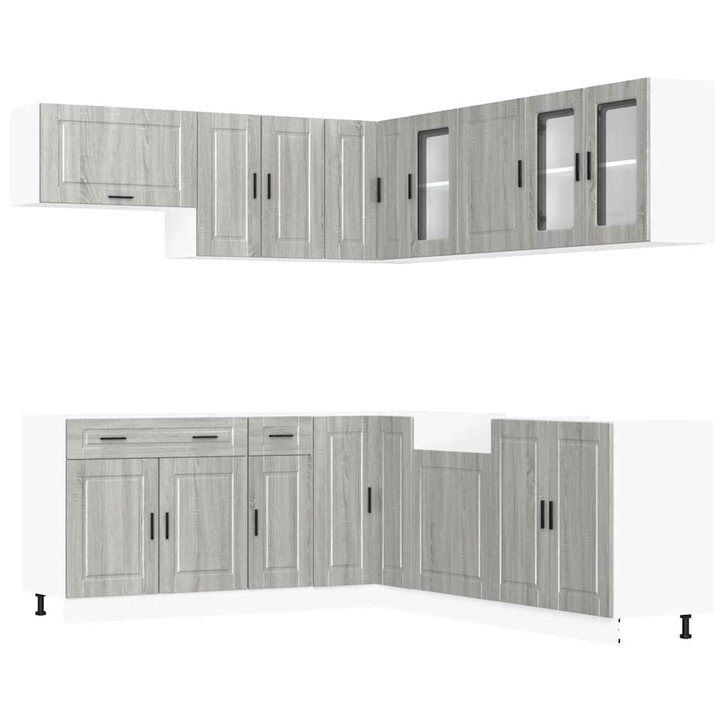 vidaXL 11 Piece Kitchen Cabinet Set Porto Grey Sonoma Engineered Wood