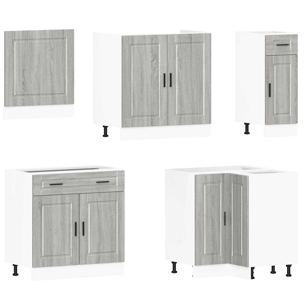 vidaXL 11 Piece Kitchen Cabinet Set Porto Grey Sonoma Engineered Wood