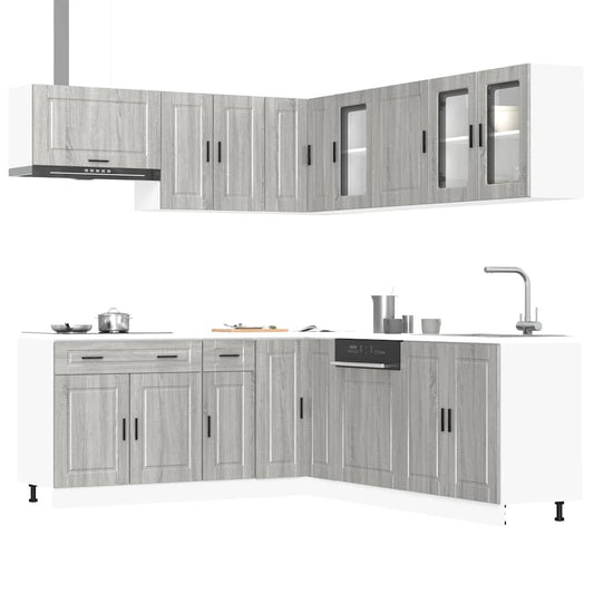 vidaXL 11 Piece Kitchen Cabinet Set Porto Grey Sonoma Engineered Wood