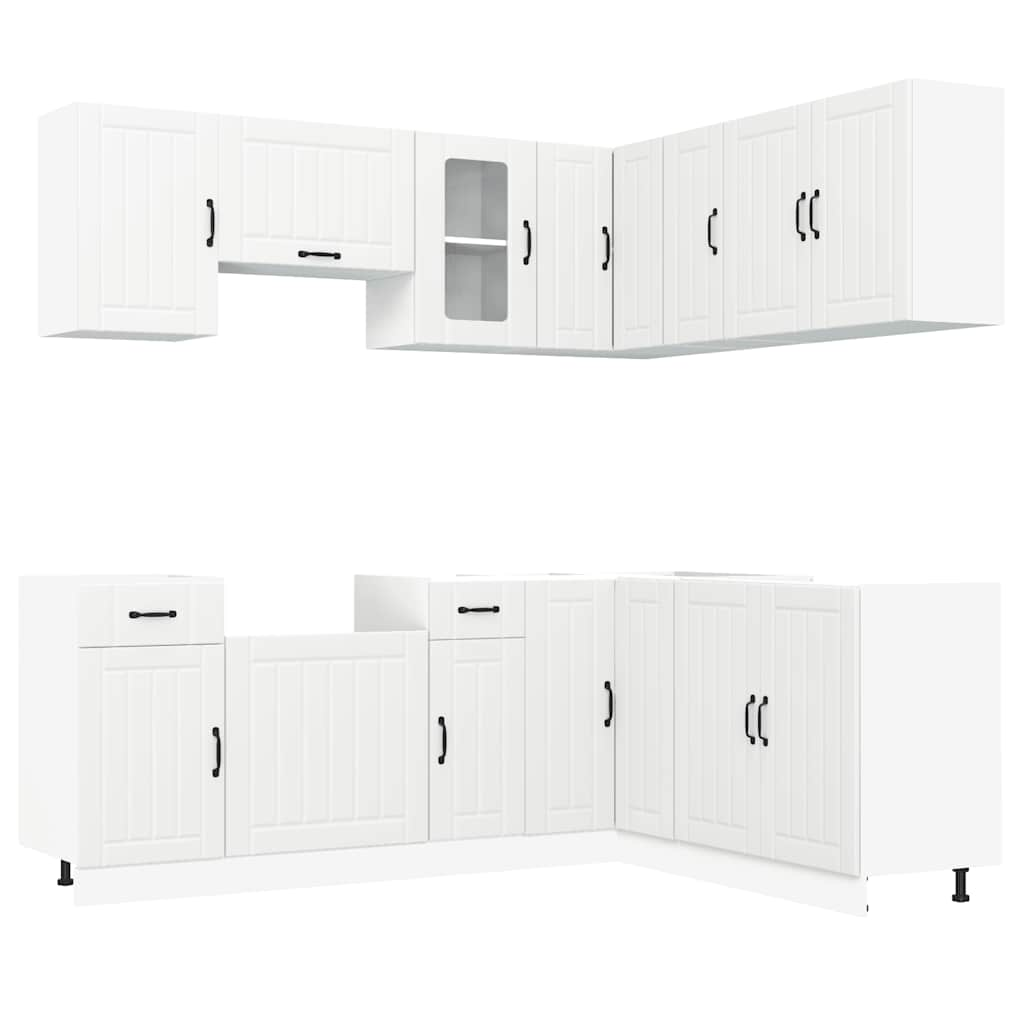 vidaXL 11 Piece Kitchen Cabinet Set Kalmar White Engineered Wood