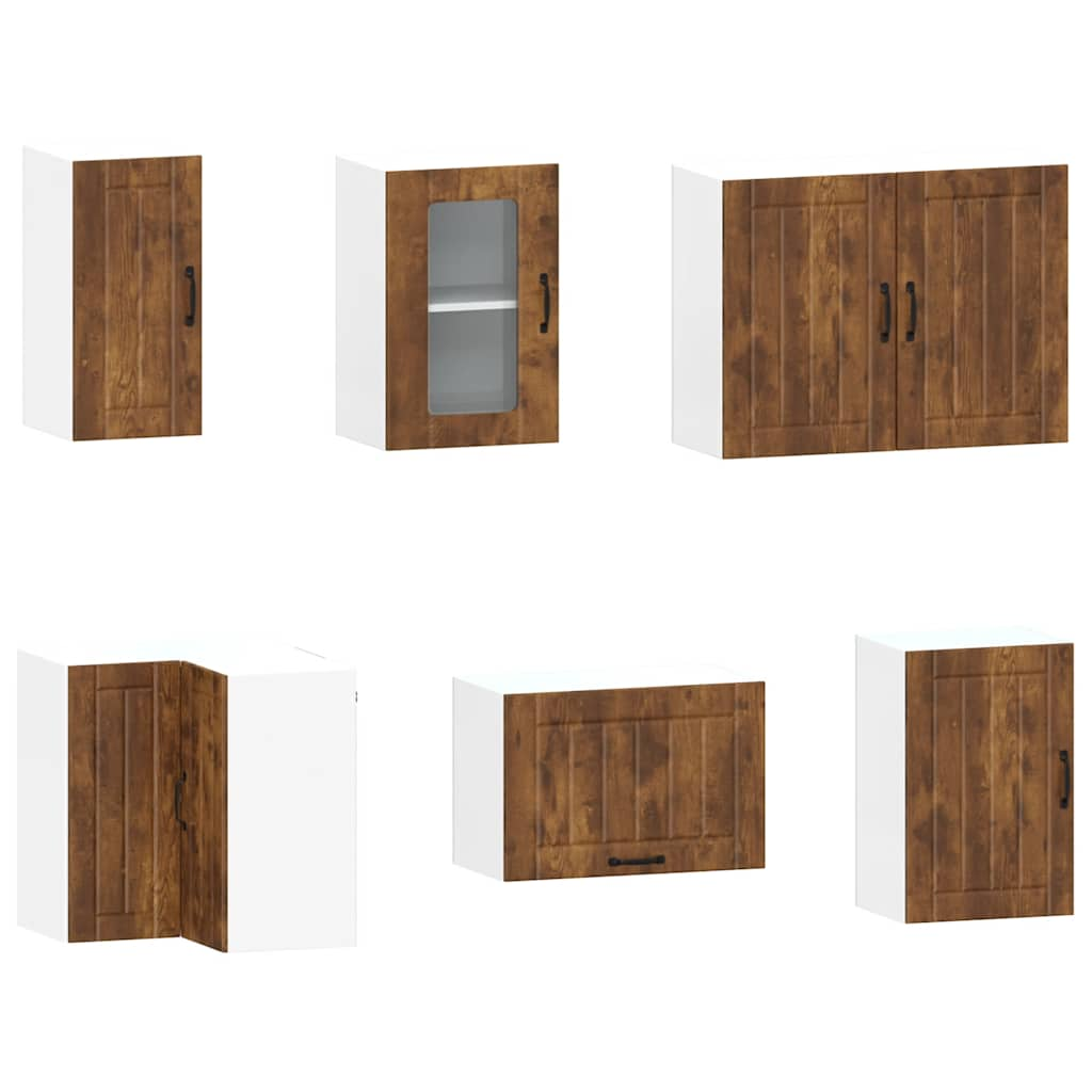 vidaXL 11 Piece Kitchen Cabinet Set Kalmar Smoked Oak Engineered Wood