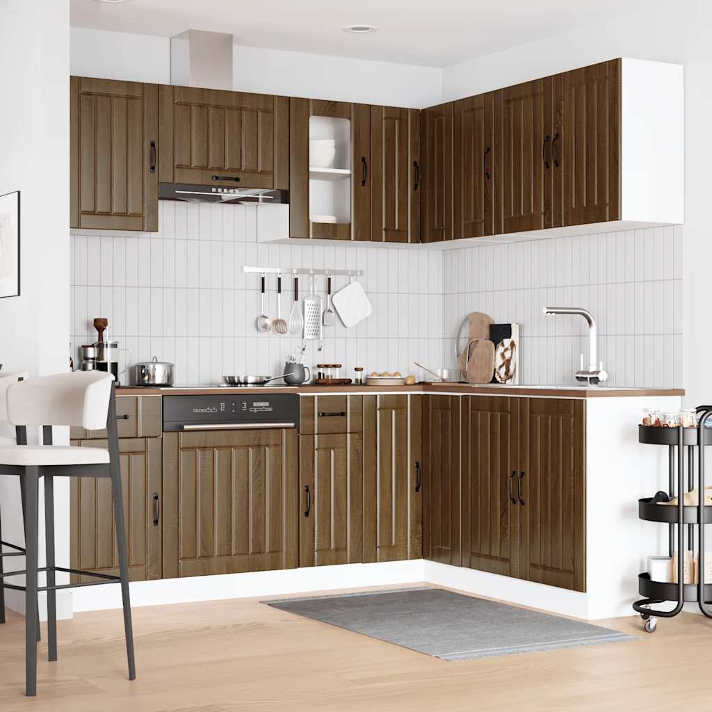 vidaXL 11 Piece Kitchen Cabinet Set Kalmar Brown Oak Engineered Wood