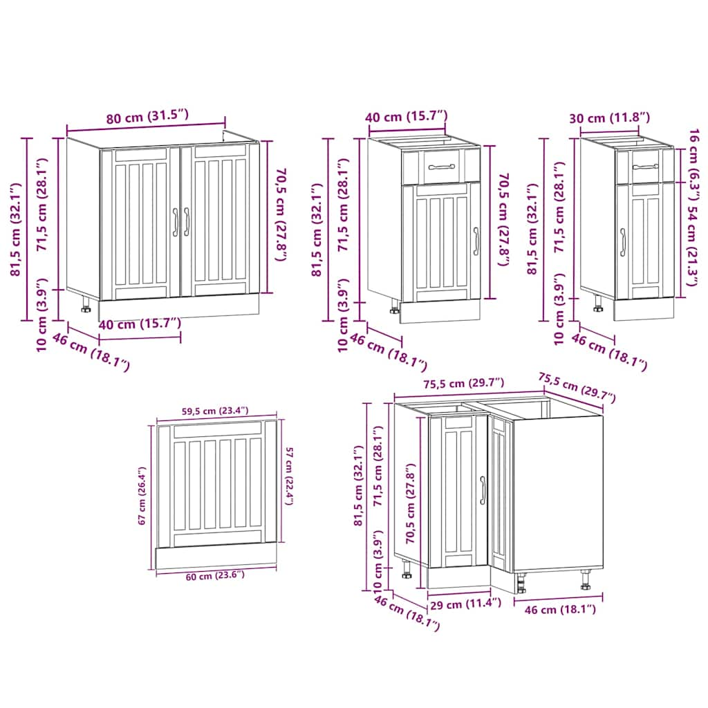 vidaXL 11 Piece Kitchen Cabinet Set Lucca White Engineered Wood