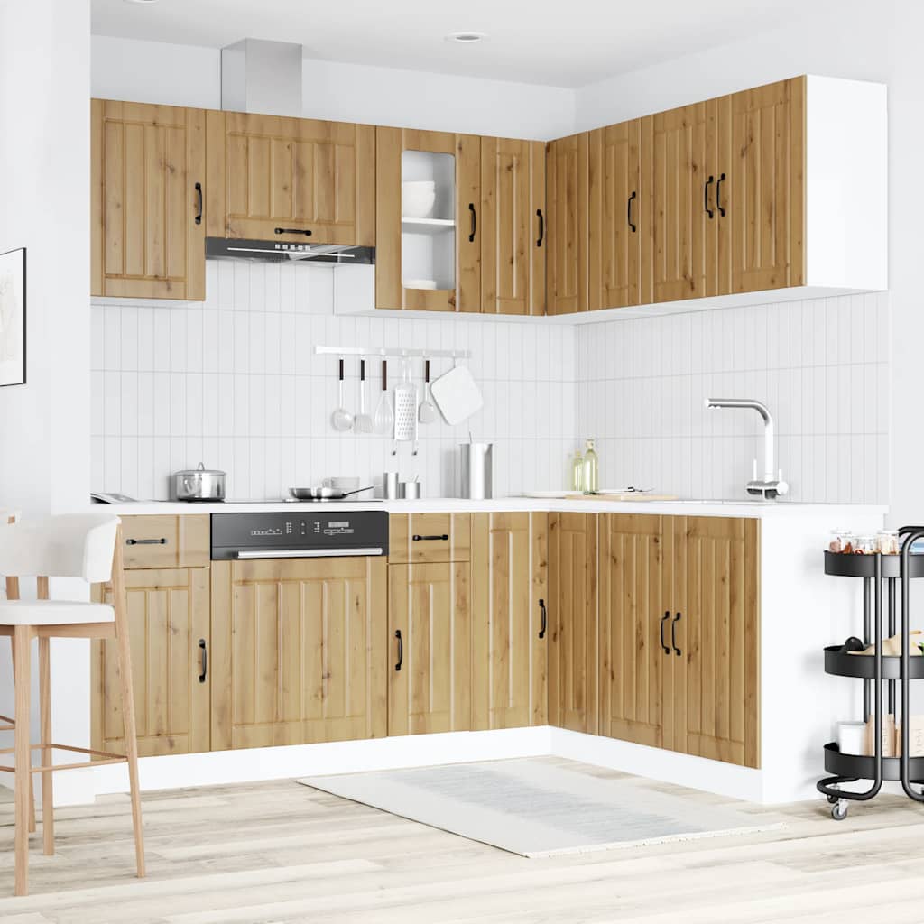 vidaXL 11 Piece Kitchen Cabinet Set Lucca Artisan Oak Engineered Wood