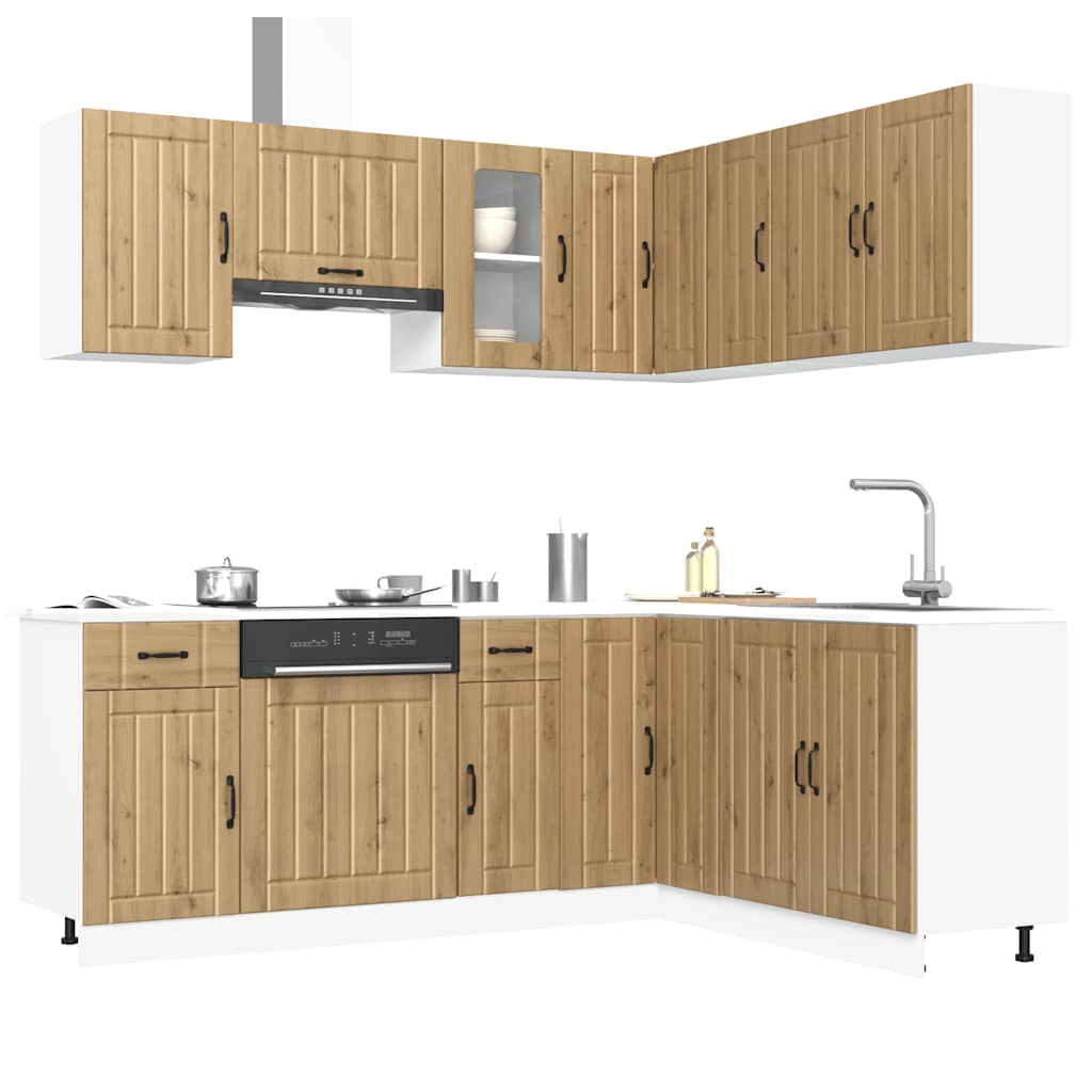 vidaXL 11 Piece Kitchen Cabinet Set Lucca Artisan Oak Engineered Wood