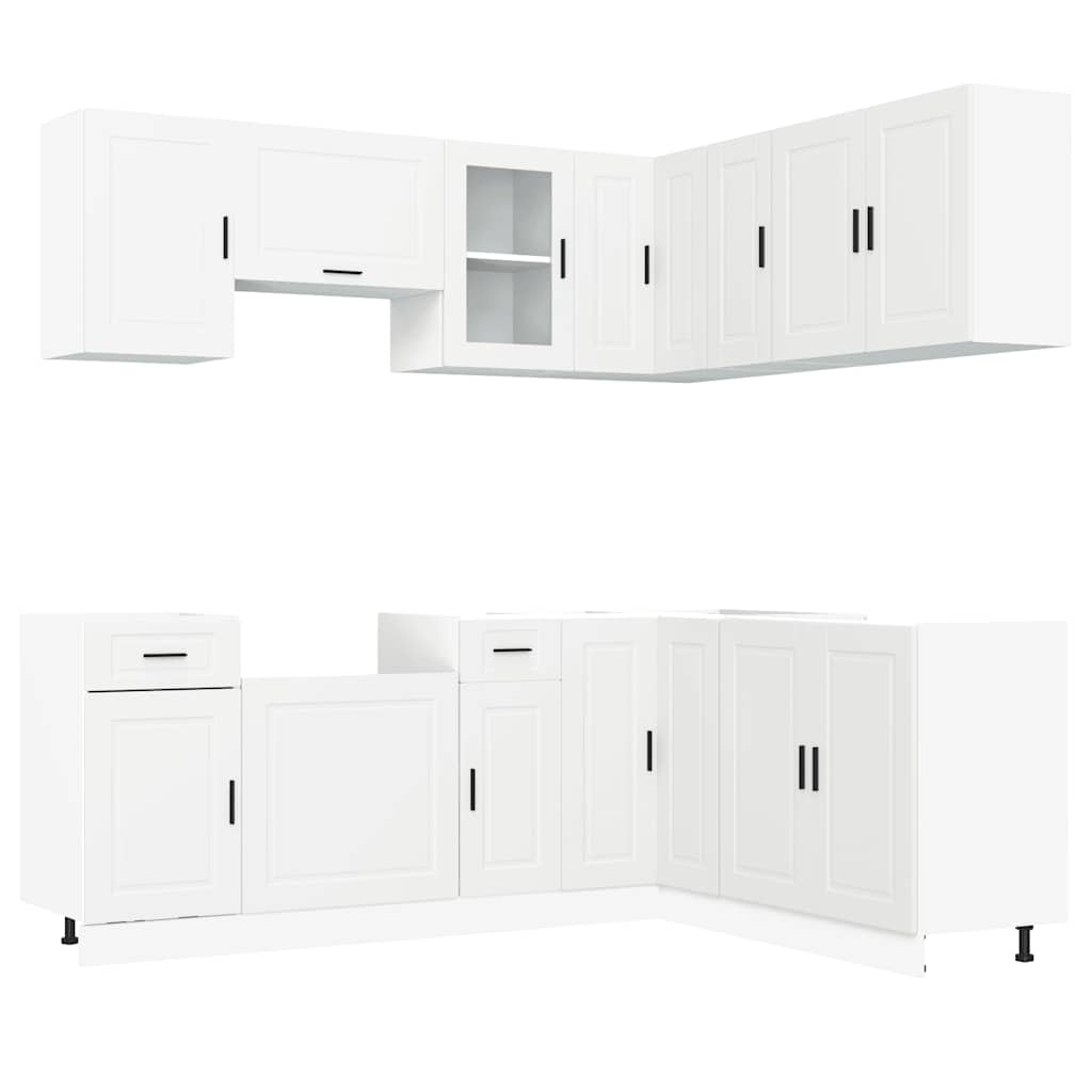 vidaXL 11 Piece Kitchen Cabinet Set Porto White Engineered Wood