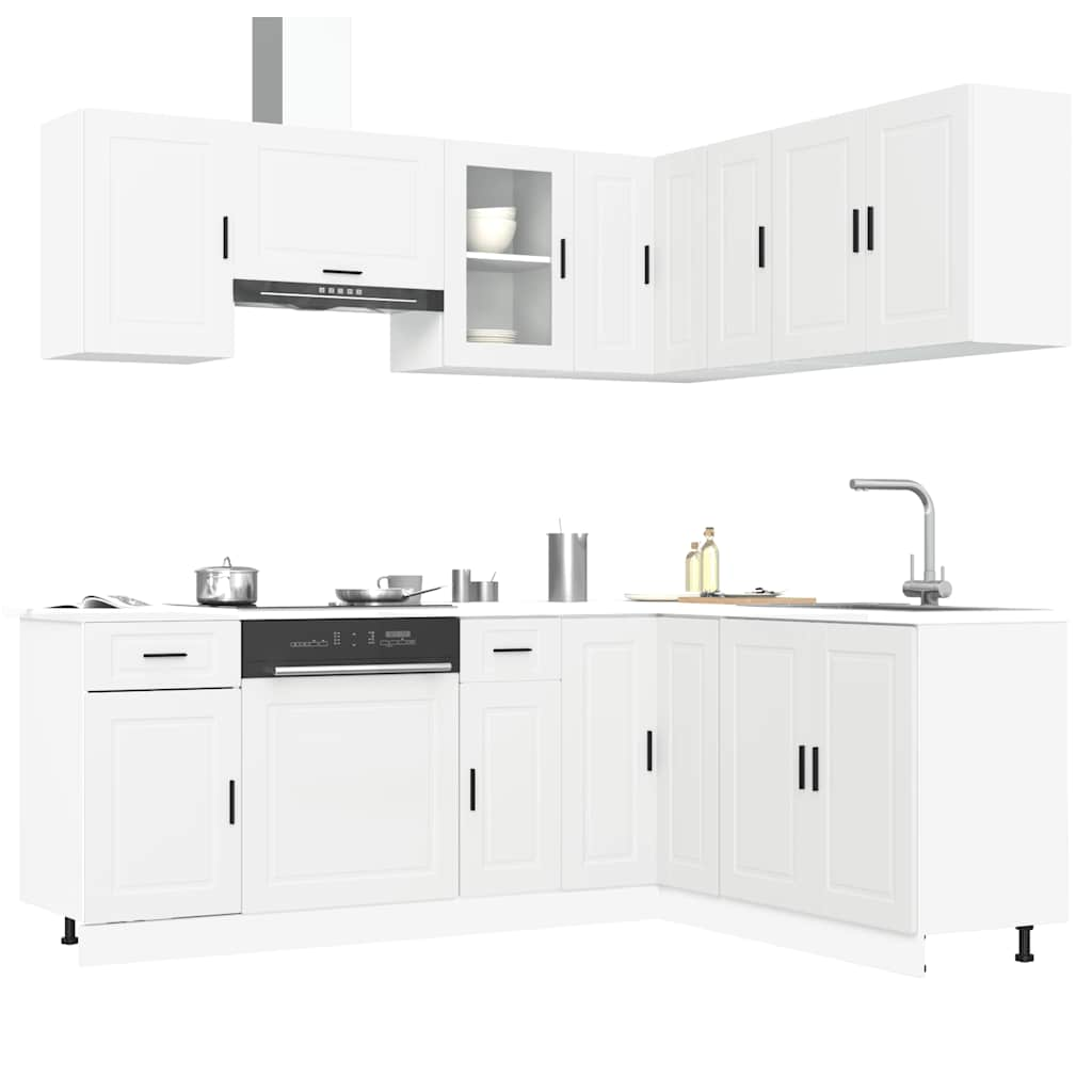 vidaXL 11 Piece Kitchen Cabinet Set Porto White Engineered Wood