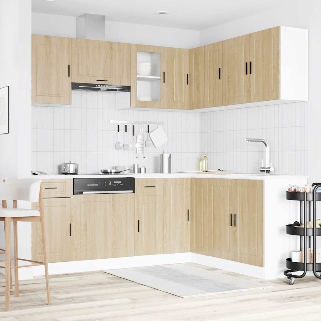 vidaXL 11 Piece Kitchen Cabinet Set Porto Sonoma Oak Engineered Wood