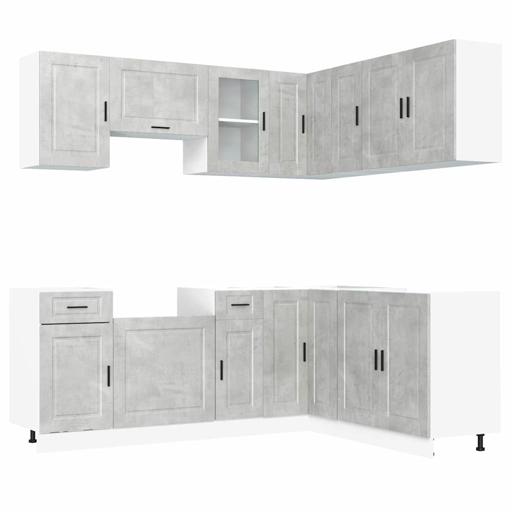 vidaXL 11 Piece Kitchen Cabinet Set Porto Concrete Grey Engineered Wood