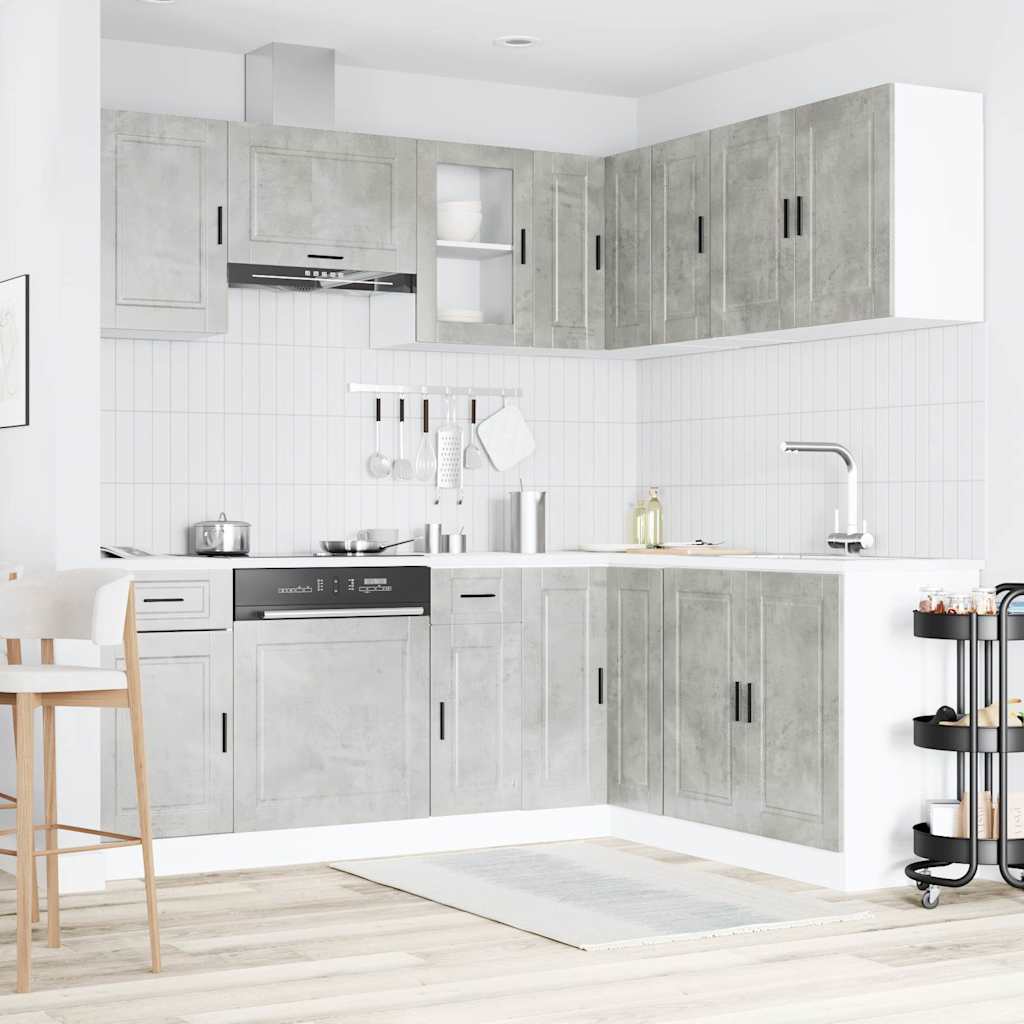 vidaXL 11 Piece Kitchen Cabinet Set Porto Concrete Grey Engineered Wood