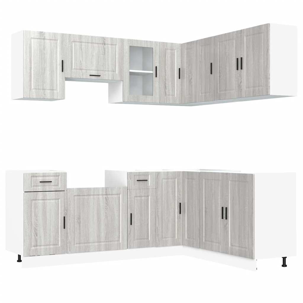 vidaXL 11 Piece Kitchen Cabinet Set Porto Grey Sonoma Engineered Wood