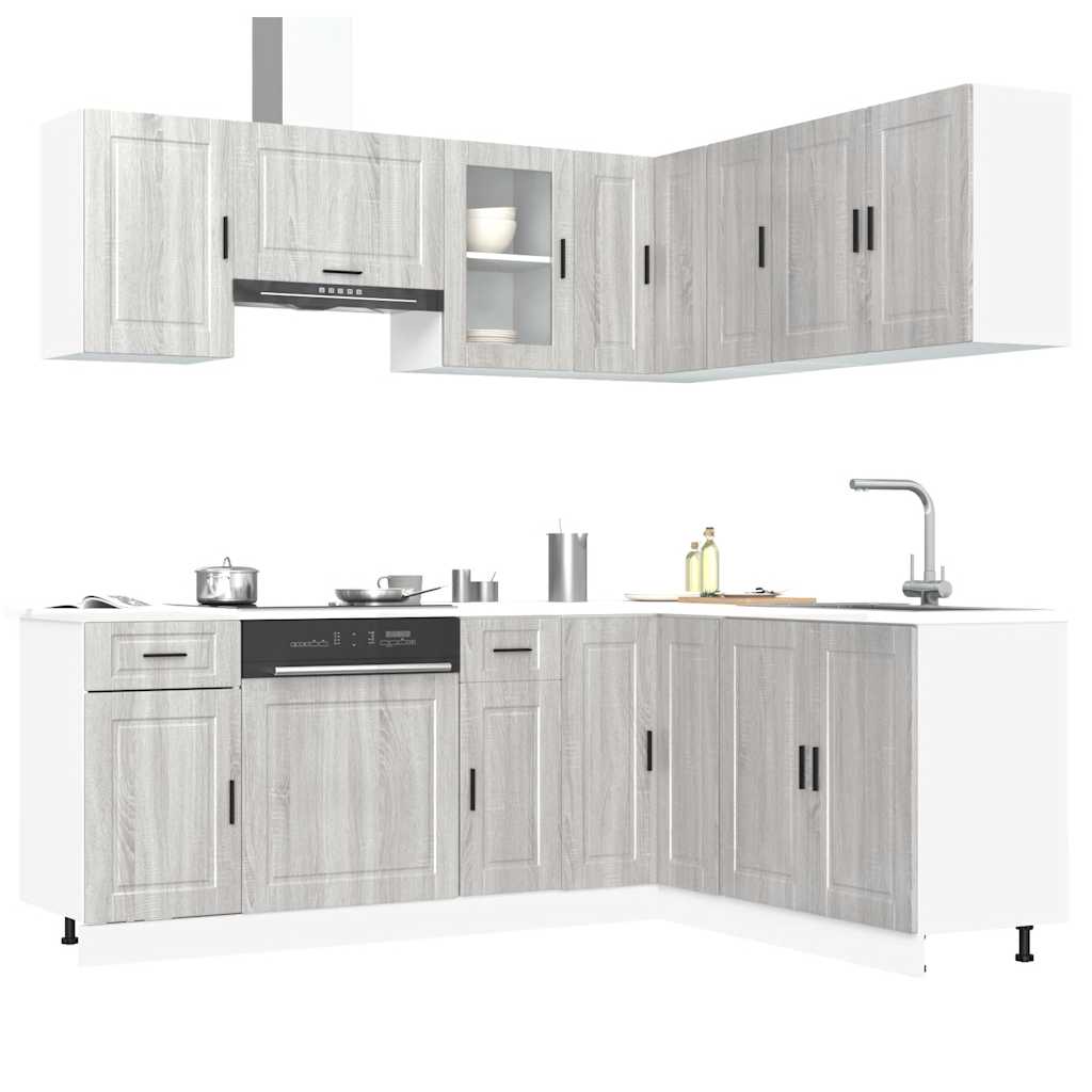 vidaXL 11 Piece Kitchen Cabinet Set Porto Grey Sonoma Engineered Wood