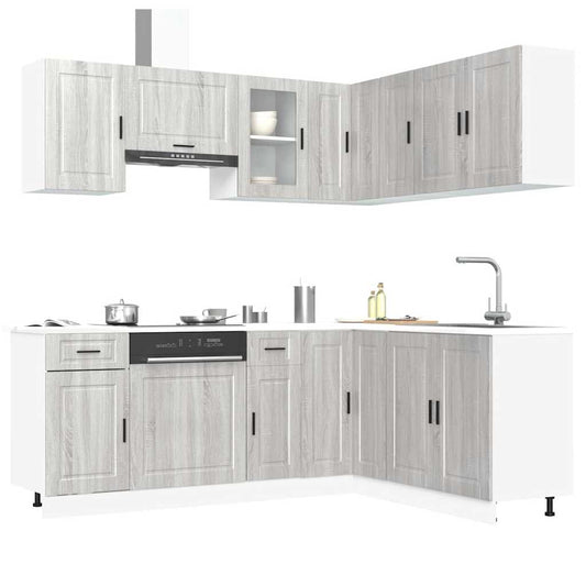 vidaXL 11 Piece Kitchen Cabinet Set Porto Grey Sonoma Engineered Wood