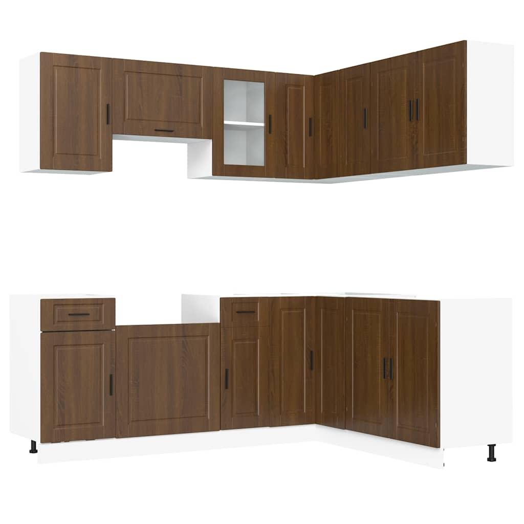 vidaXL 11 Piece Kitchen Cabinet Set Porto Brown Oak Engineered Wood