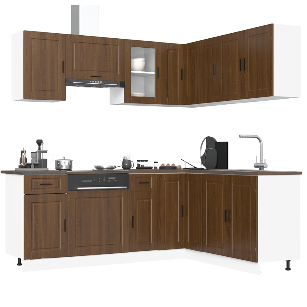 vidaXL 11 Piece Kitchen Cabinet Set Porto Brown Oak Engineered Wood