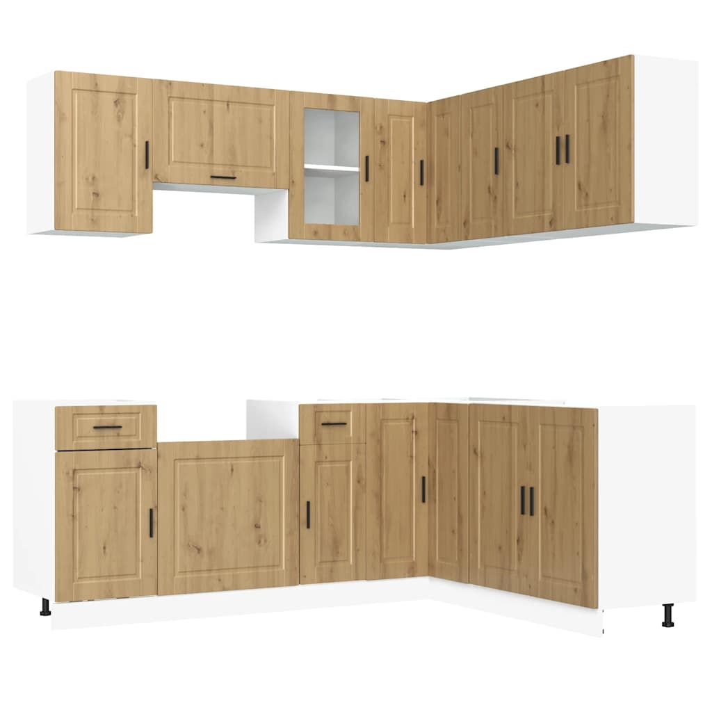 vidaXL 11 Piece Kitchen Cabinet Set Porto Artisan Oak Engineered Wood