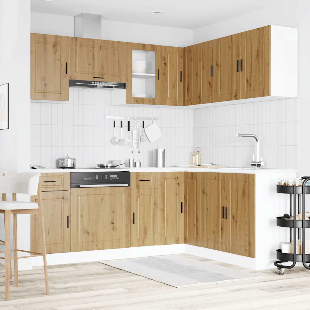 vidaXL 11 Piece Kitchen Cabinet Set Porto Artisan Oak Engineered Wood