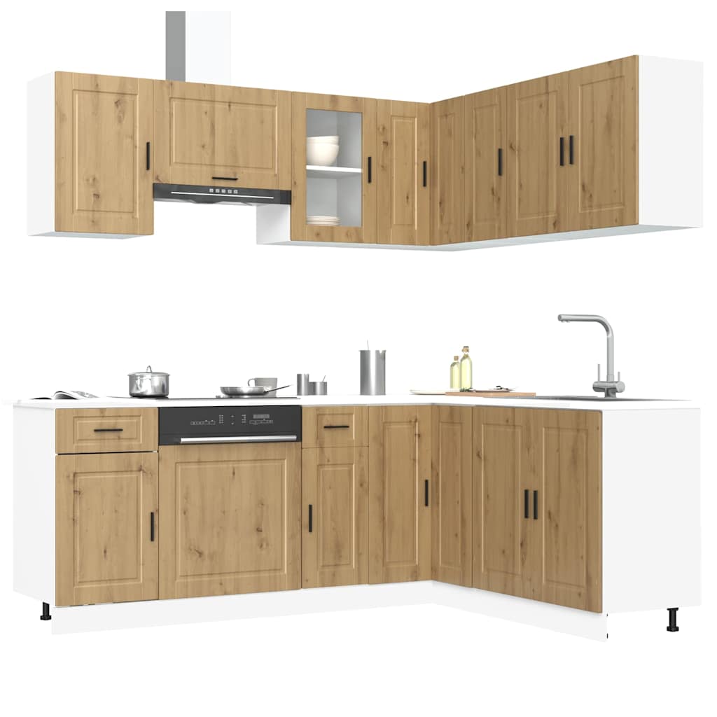 vidaXL 11 Piece Kitchen Cabinet Set Porto Artisan Oak Engineered Wood