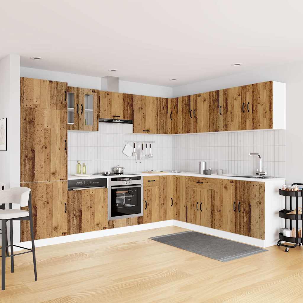14 Piece Kitchen Cabinet Set Kalmar Old Wood Engineered Wood
