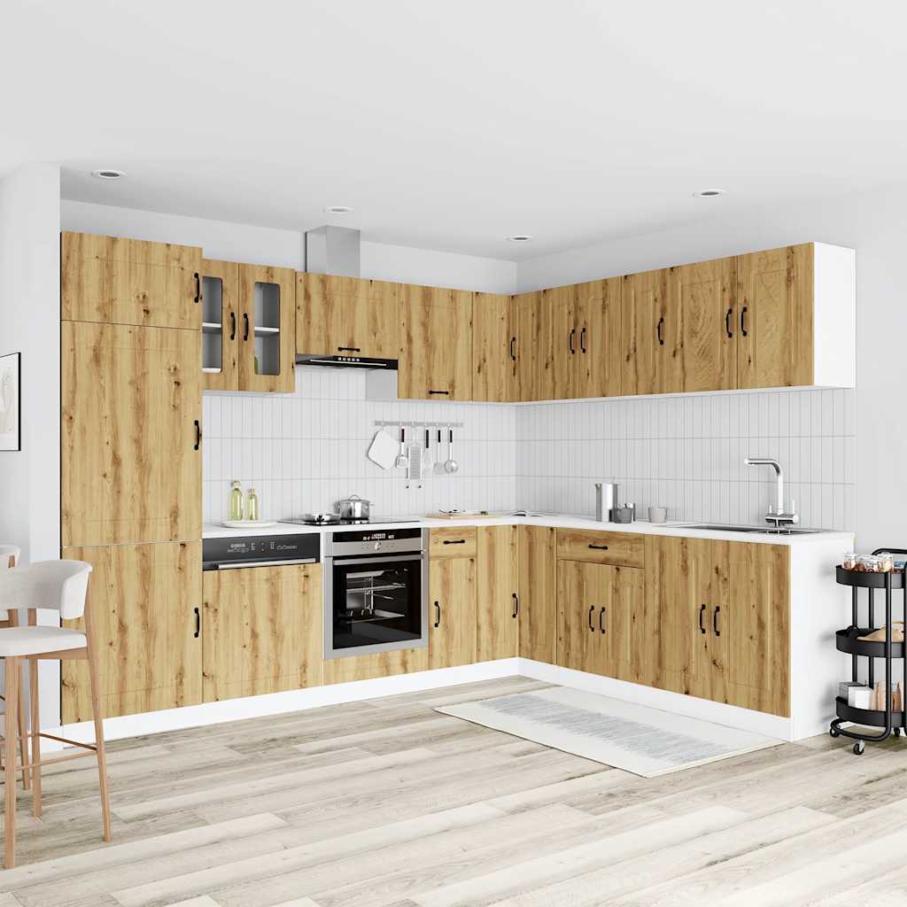 14 Piece Kitchen Cabinet Set Kalmar Artisan Oak Engineered Wood