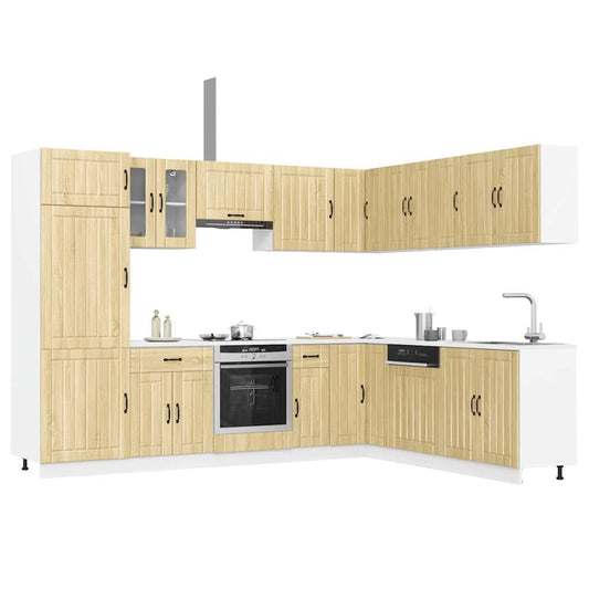 vidaXL 14 Piece Kitchen Cabinet Set Lucca Sonoma Oak Engineered Wood