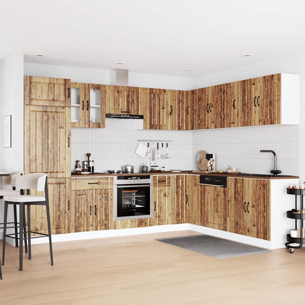 vidaXL 14 Piece Kitchen Cabinet Set Lucca Old Wood Engineered Wood