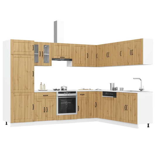 vidaXL 14 Piece Kitchen Cabinet Set Lucca Artisan Oak Engineered Wood