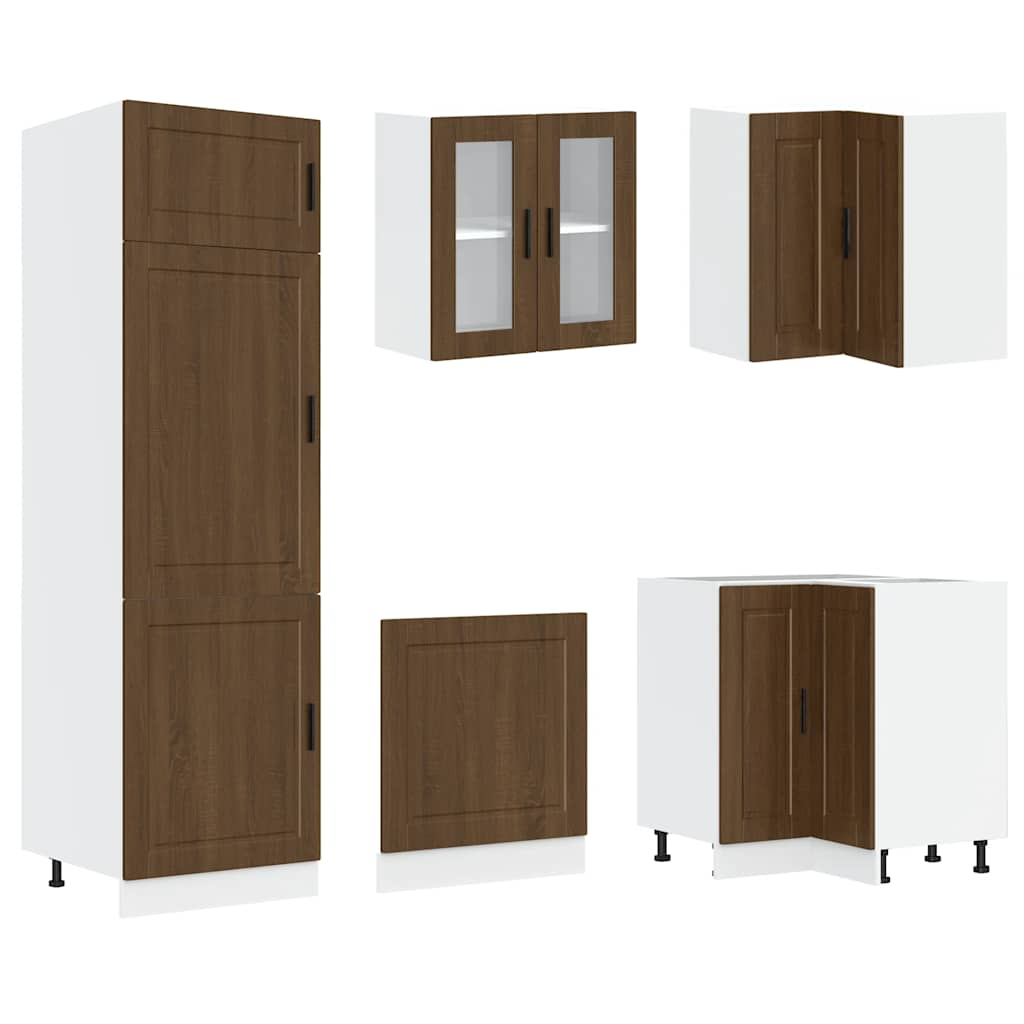 vidaXL 14 Piece Kitchen Cabinet Set Porto Brown Oak Engineered Wood