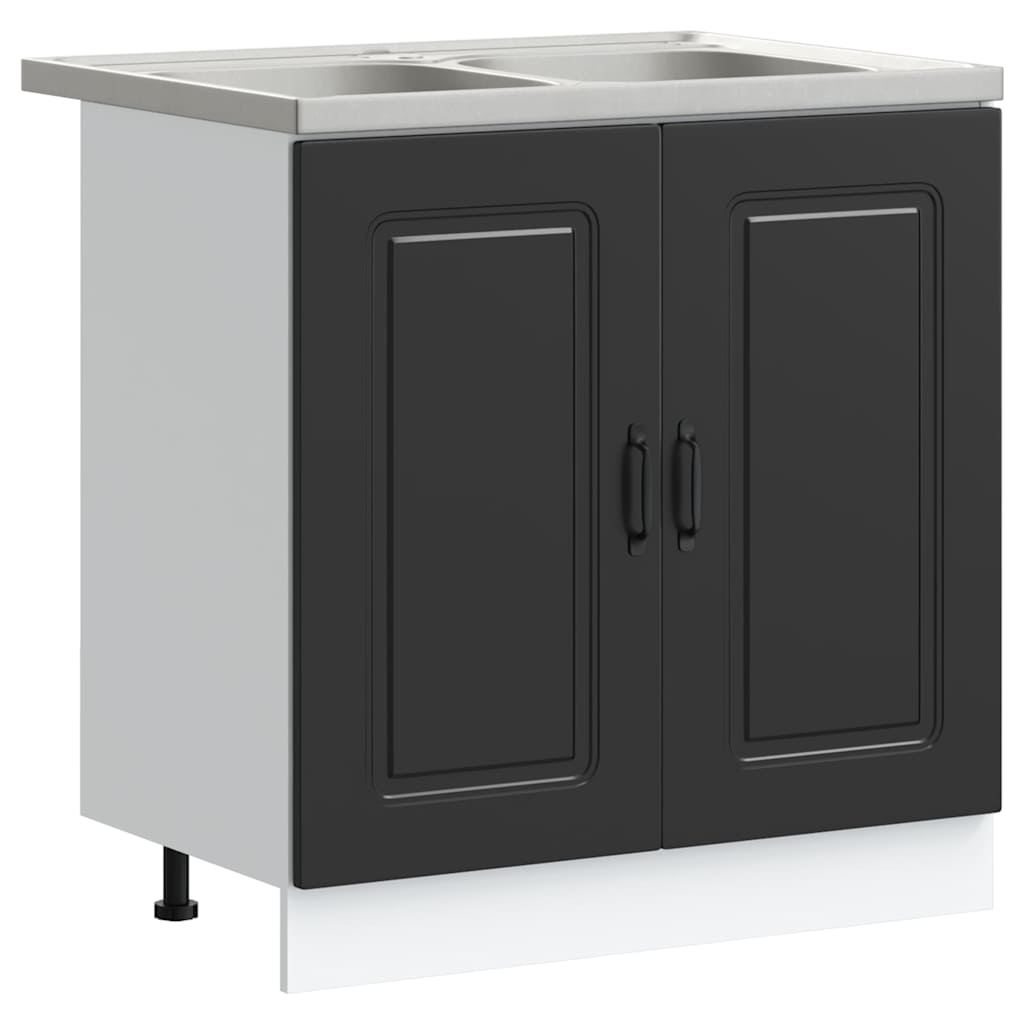 Kitchen Cabinet Kalmar Black 80 x 46 x 81.5 cm Engineered Wood