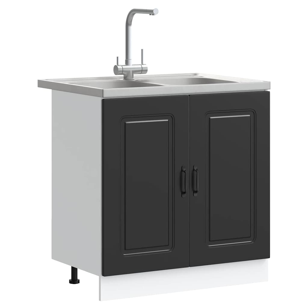 Kitchen Cabinet Kalmar Black 80 x 46 x 81.5 cm Engineered Wood